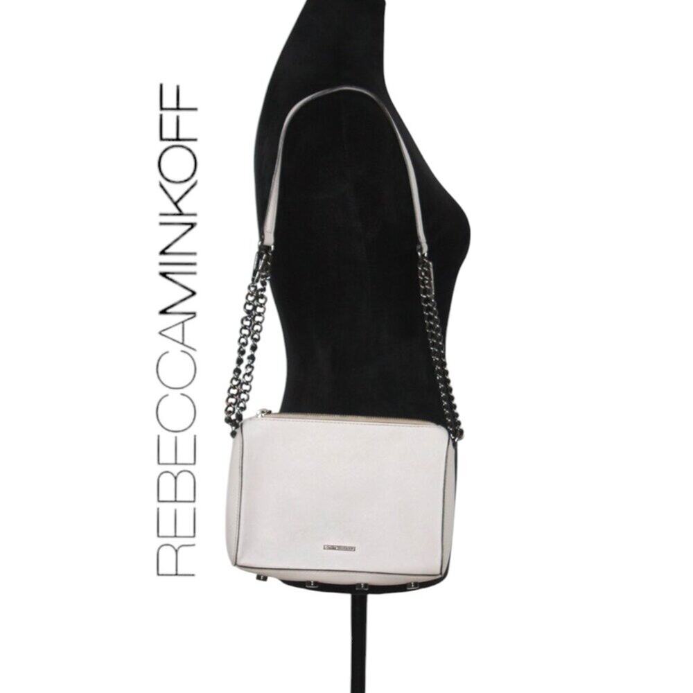 Rebecca Minkoff Light Grey Purse with Adjustable Chain Strap